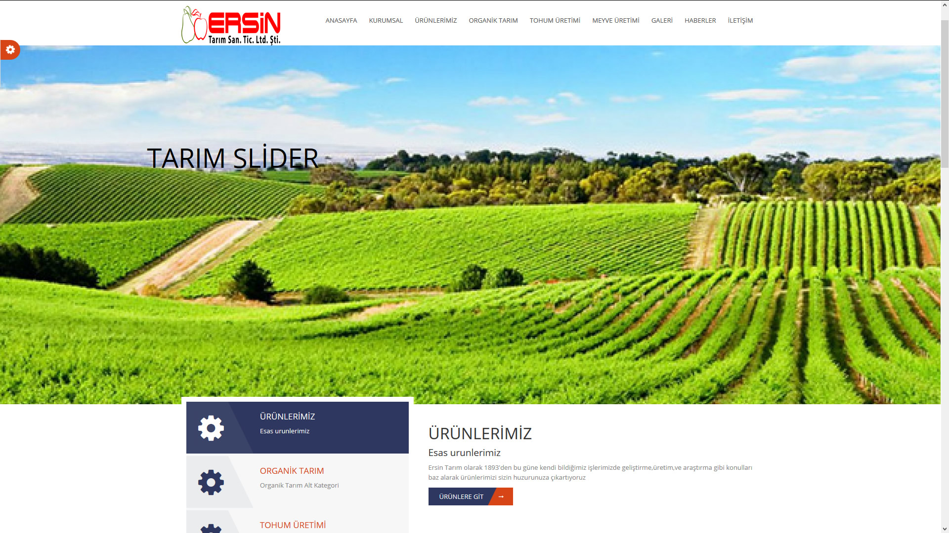 Ersin Tarım Web Sitesi Yapım Çalışmaları Devam Ediyor
